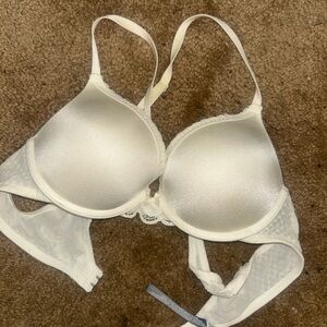 Aerie push-up Lace-Trim T-Shirt Bra in Ivory